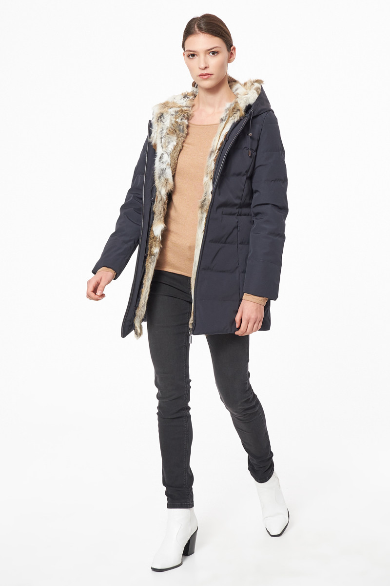 abrigo pluma y pelo conejo2